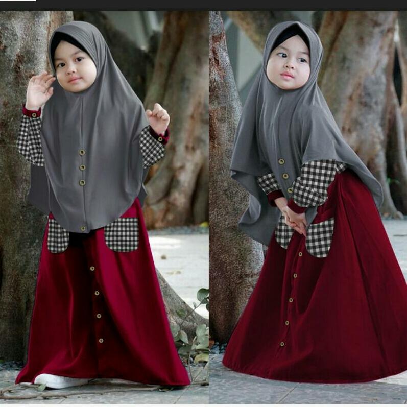 Tj-fashion gamis anak fanum -baju anak lucu-gamis anak kekinian-dress anak lucu-untuk anak usia 5-8 tahun- tersedia varian warna-harga murah- plus hijab
