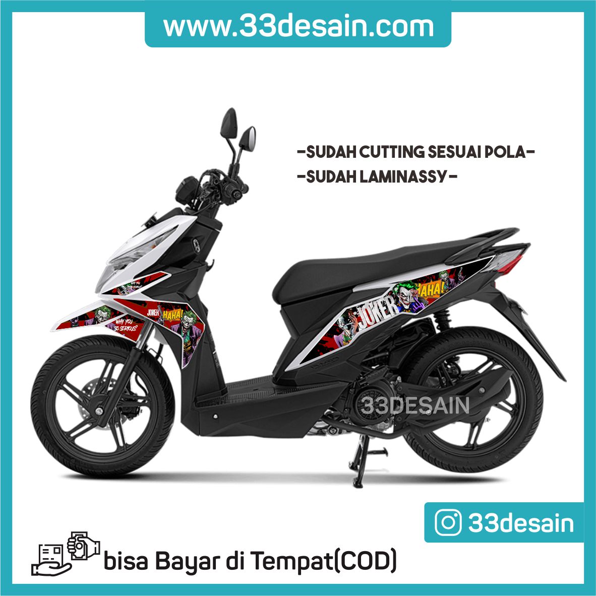 Aksesoris Stiker Motor Sticker Striping Motor Beat Esp Dan Beat Street 2016 2019 Joker 33Desain Lazada Indonesia