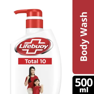 Lifebuoy Sabun Mandi Cair Total 10 500Ml - Sabun Antibakteri, Sabun Antiseptik Cair, Sabun Keluarga