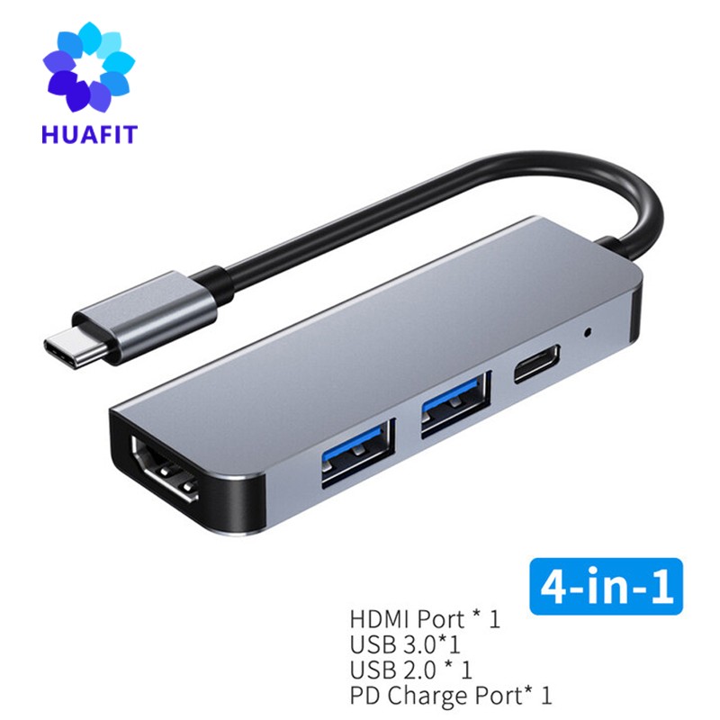HELLO Usb Hub Type C 3.0 Port usb 4 lubang USBC to HDMI VGA HUB Card