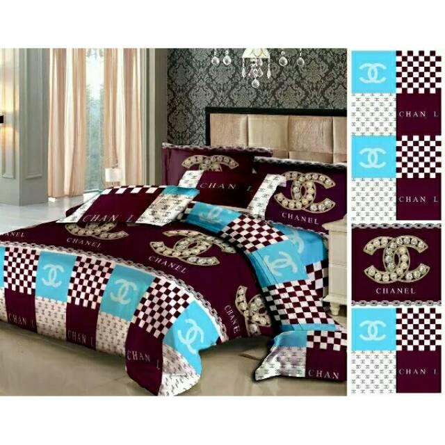 Bed Cover Set Fata Motif Chanel Ukuran Single 120x200 Bedcover set Bedcover polor sprei dan bedcover sprei terlaris sprei terbaru bedcover terbaru sprei kintakun bonita