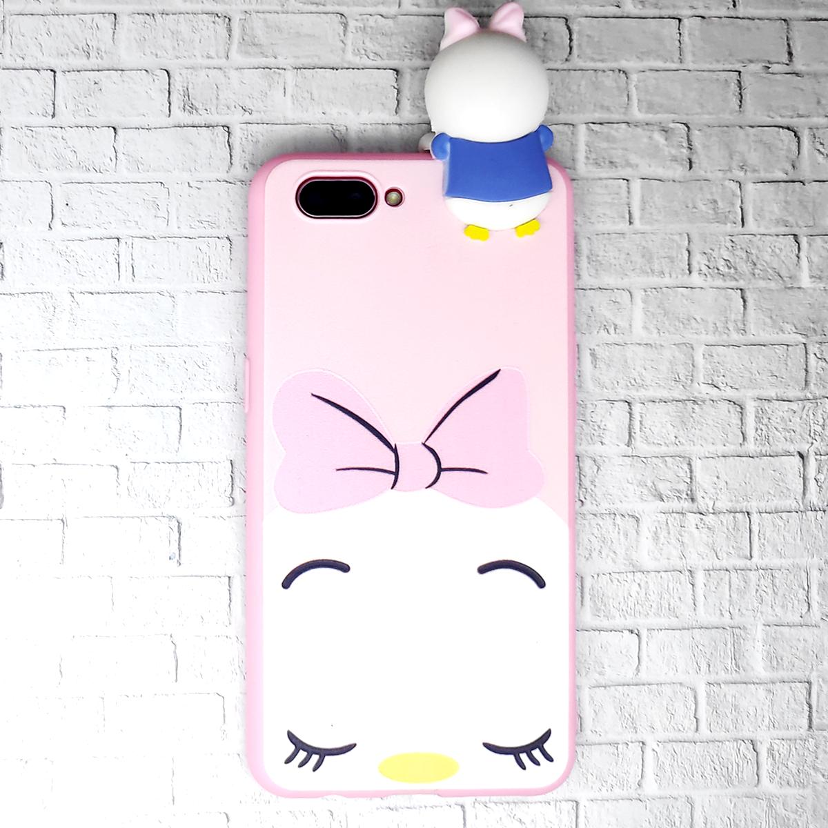 Oppo A3S / A5 / Realme C1 Case 360 Karakter Boneka Intip Cewek Unik Cute + Tempered Glass Karakter Full Protection