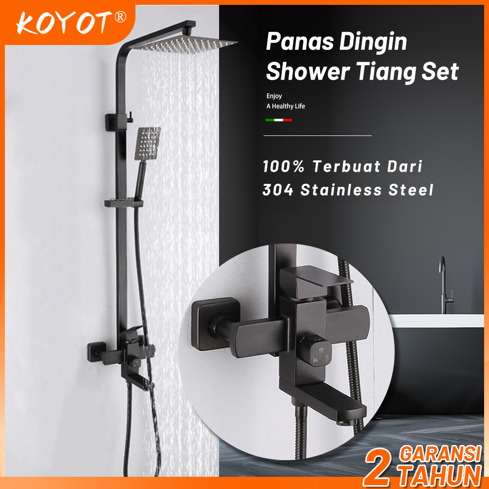 KOYOT Shower Kamar Mandi Full Set 304 Stainless Steel Panas Dingin