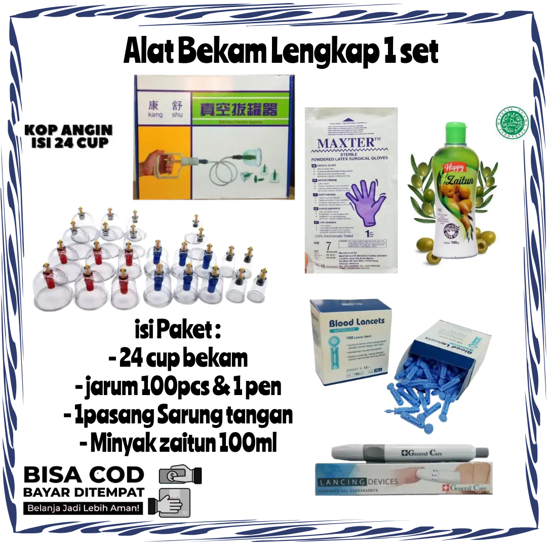 Alat bekam kop angin isi 24 untuk perawatan kesehatan