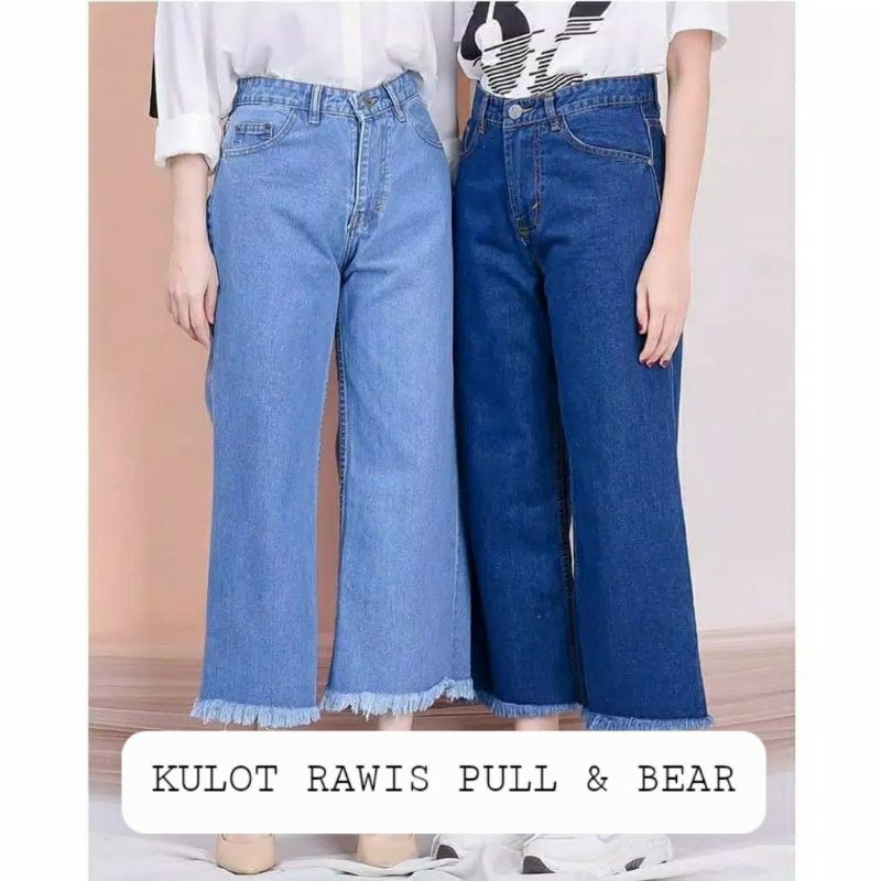 Celana Kulot Jeans Wanita Pull and Bear 
