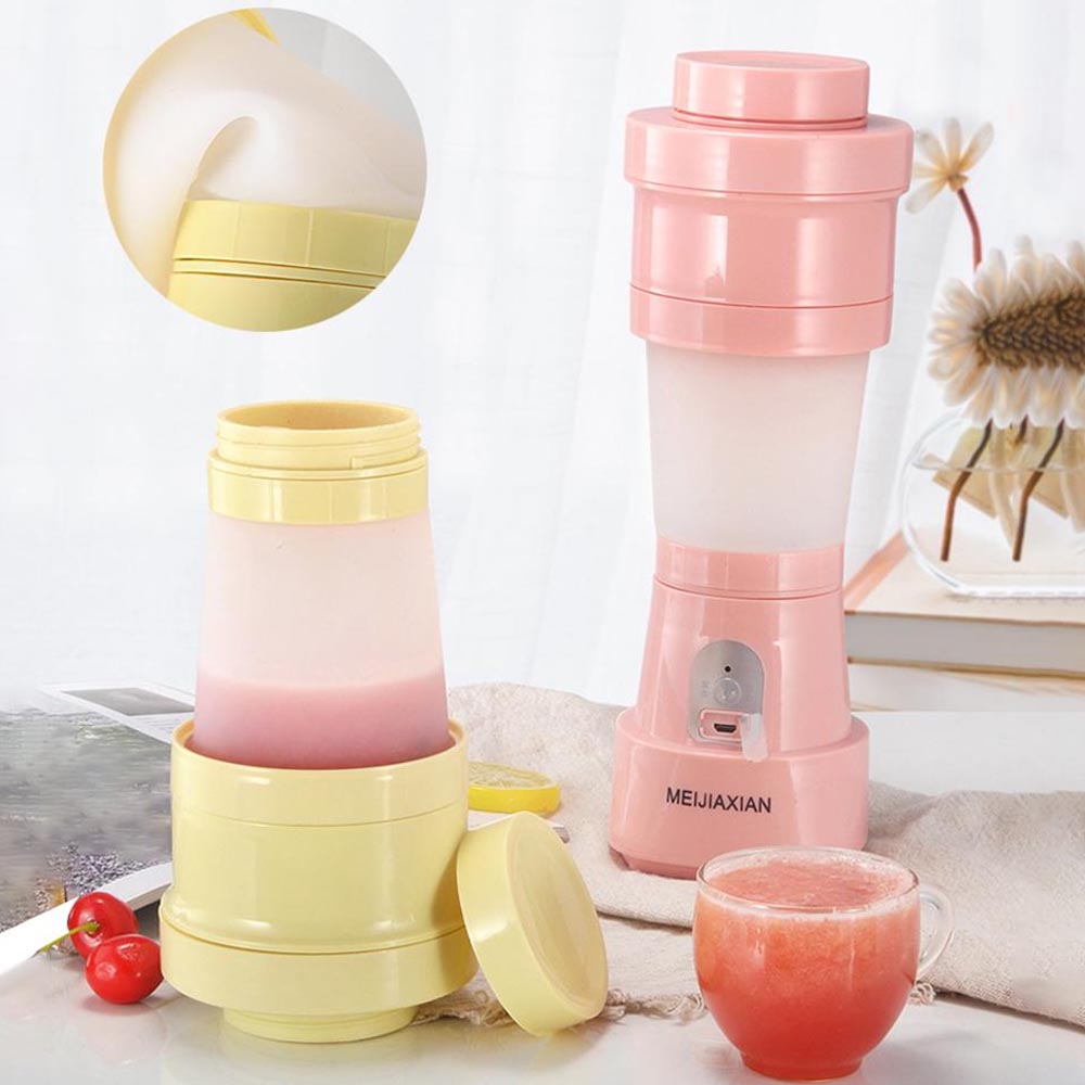 Folding Electric Juicer Blender Lipat Portabler Juice 6 Mata Pisau