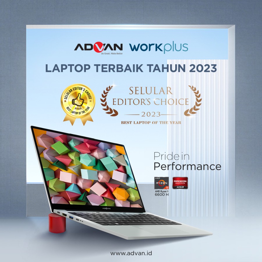 ADVAN Laptop Workplus AMD RYZEN 6600H 14 FHD IPS 16GB 512GB Win