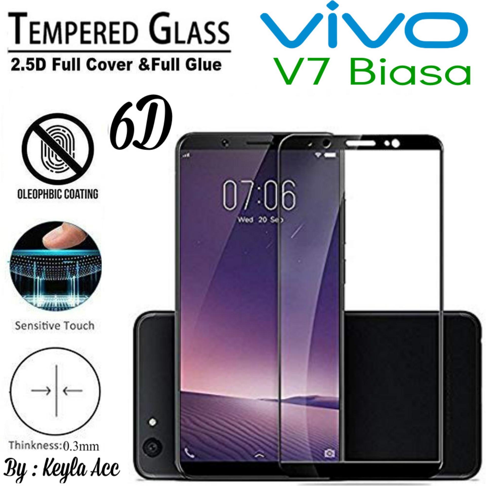 Tempered Glass 5D/6D For Vivo V7 Biasa PREMIUM Full Cover FULL LEM / SCREEN GUARD