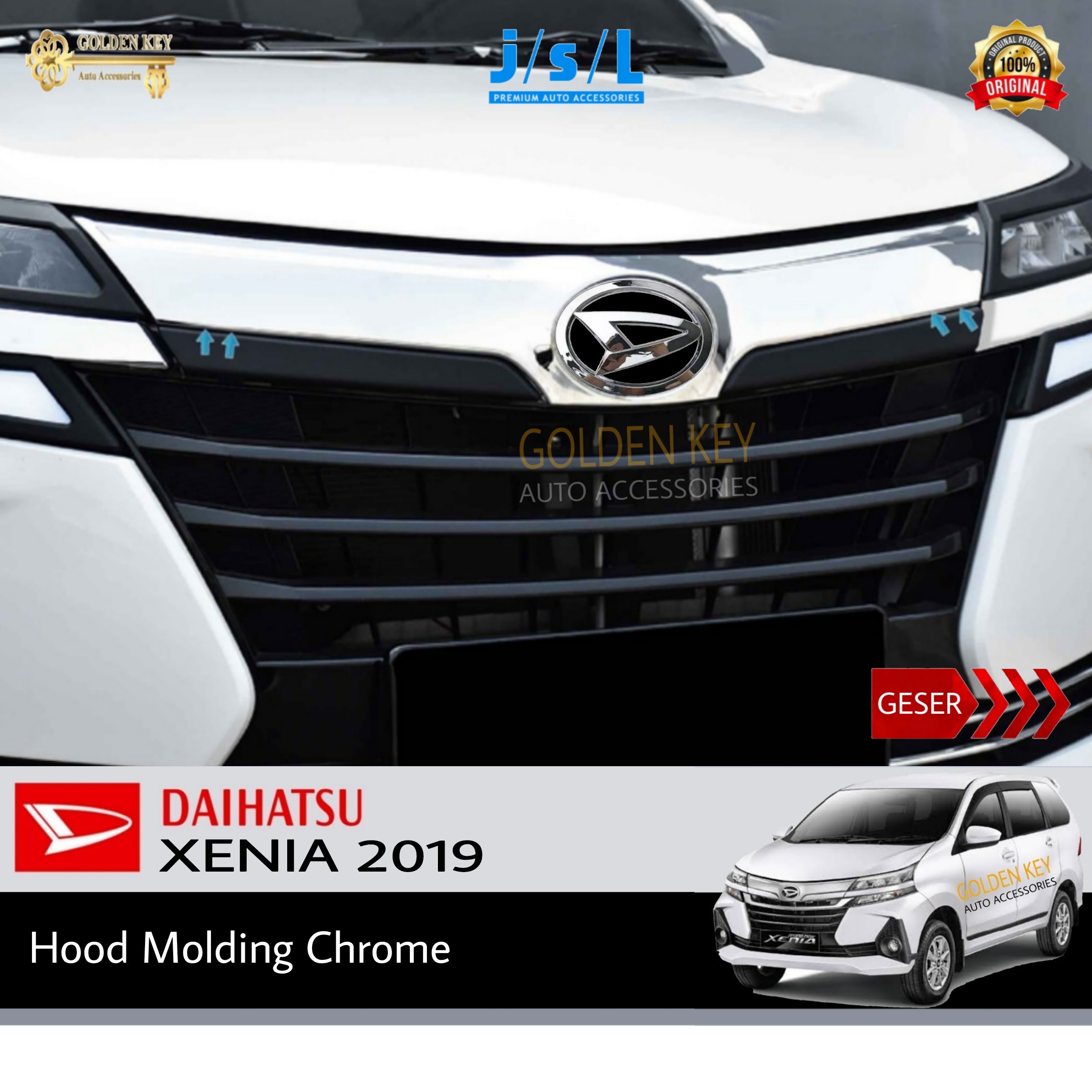 JSL Hood Molding Xenia 2019 Front Grille Cover Chrome Lazada Indonesia