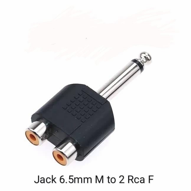 Jack Akai Mic Mono ke 2 Soket RCA Sambungan 2 Socket Cover RCA to 1