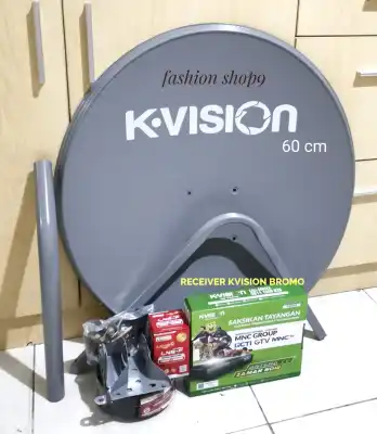 Parabola Mini Full Set Kvision 60 Cm Paket Receiver Kvision Bromo - Parabola Kvision Lengkap C2000 - Odu Lengkap Kvision Bromo - Parabola Mini Kvision Full set 60 cm + Receiver Kvision Bromo
