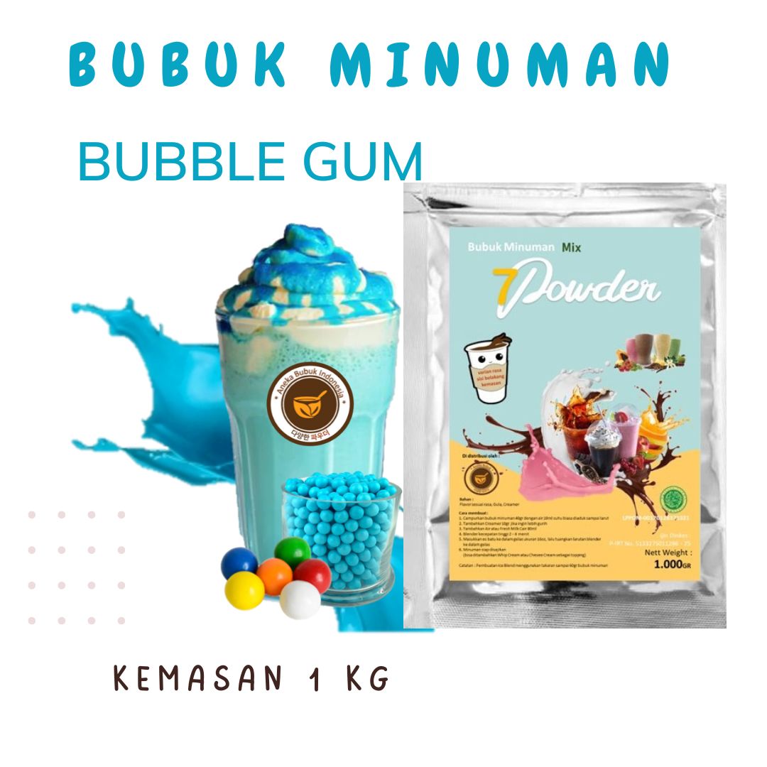 Bubuk Minuman Bubble Gum Mix 1kg Serbuk Powder Drink Rasa Bubble Gum