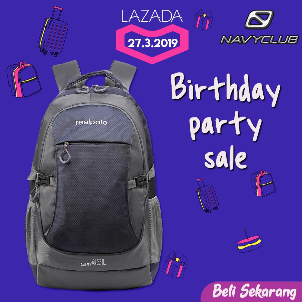Real Polo Tas Ransel Kasual Tas Punggung Jumbo 6331 Backpack XL Bonus Bag Cover - Biru Tua