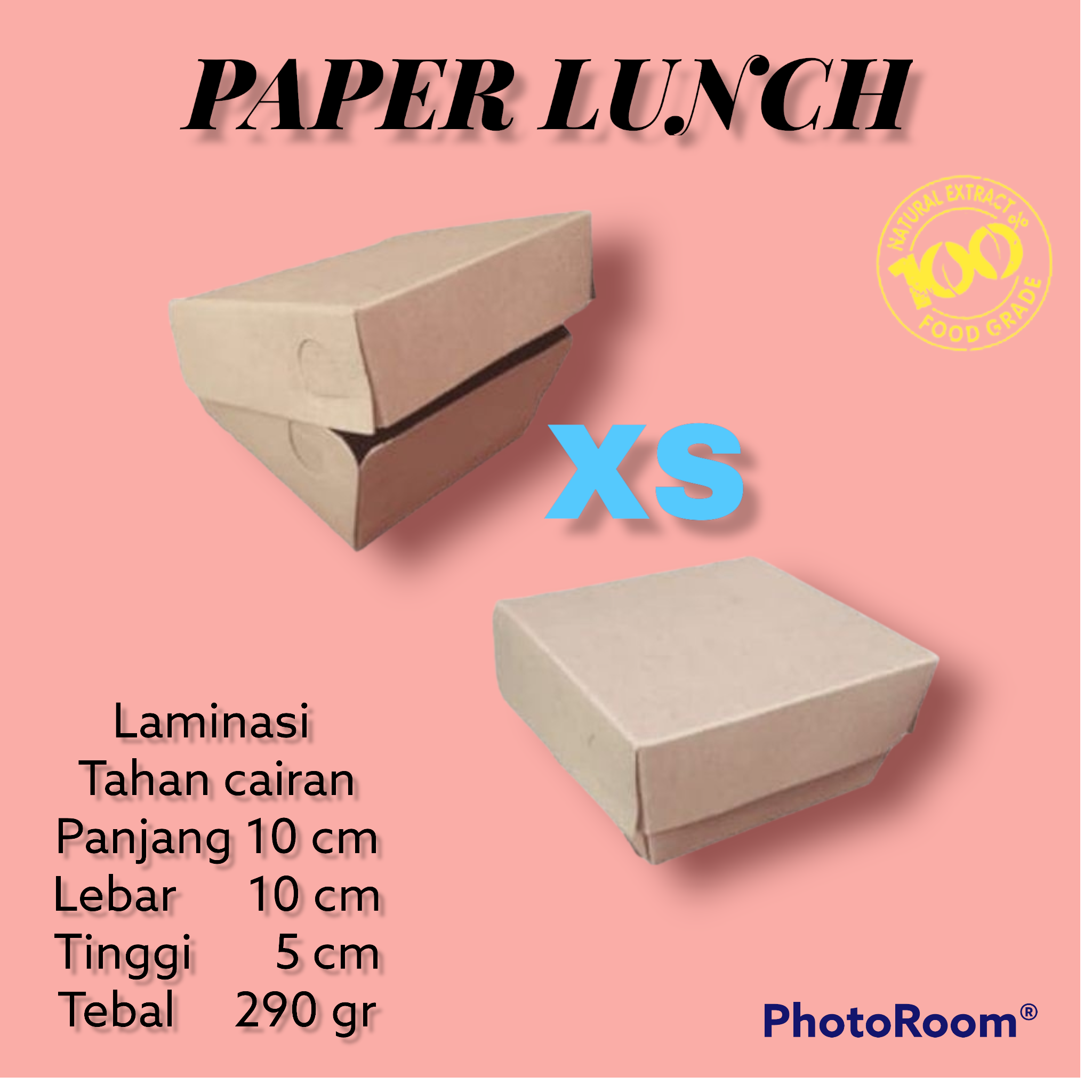 Paper Lunch ( ISI 200 PCS ) / Lunch Box Paper Xs S M L Kotak Dus