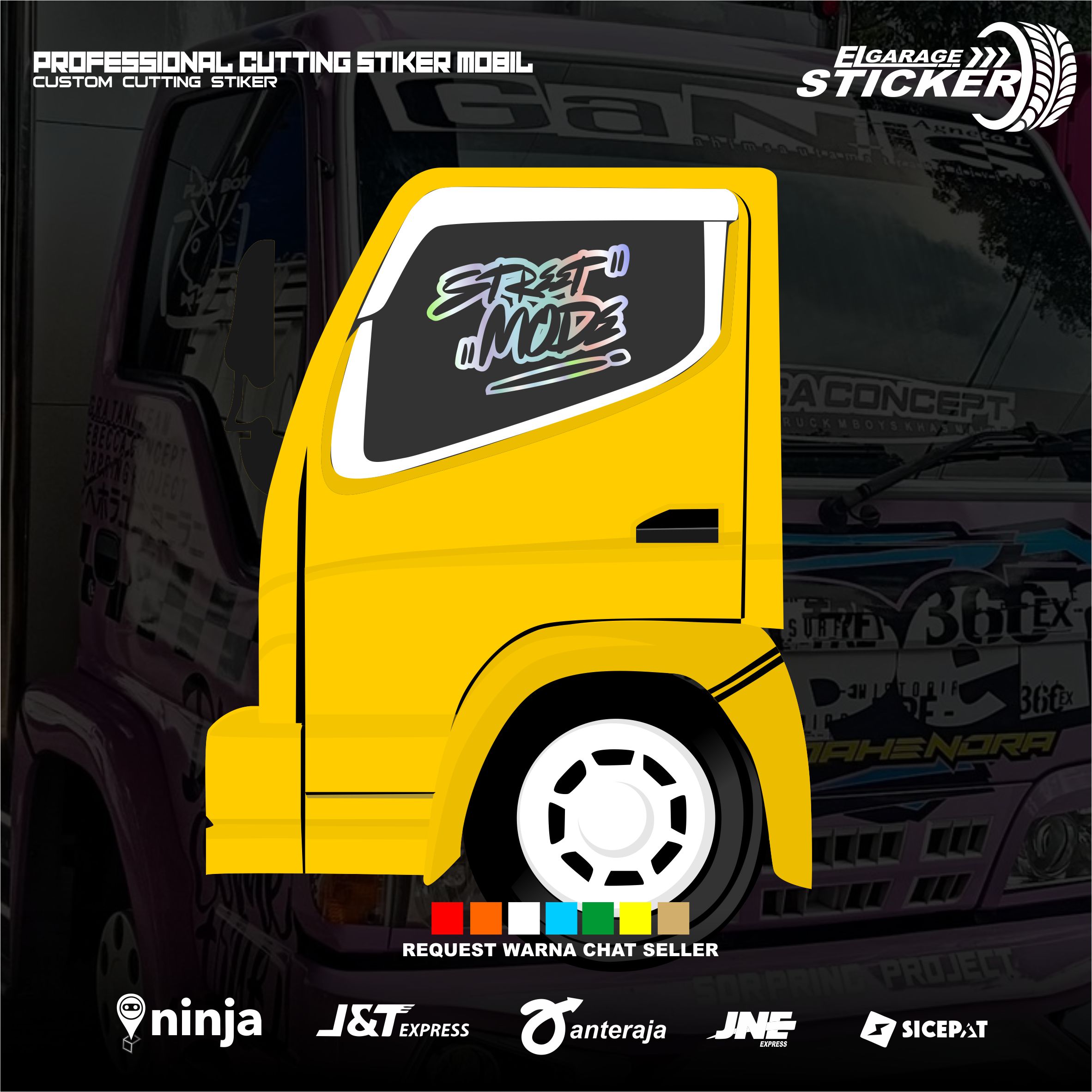 Stiker kaca samping truk street mode cutting stiker variasi kaca samping  truk canter giga | Lazada Indonesia