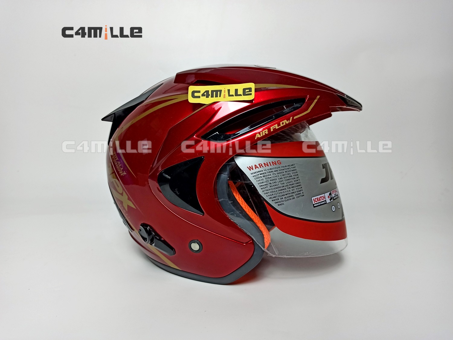 HELM JPX SUPREME RED SCARLET MERAH MAROON DOUBLE VISOR HALF FACE