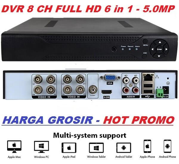 Harga Lagi Promo DVR 8 Channel Full HD Real 5.0MP 6 in 1 Harga grosir