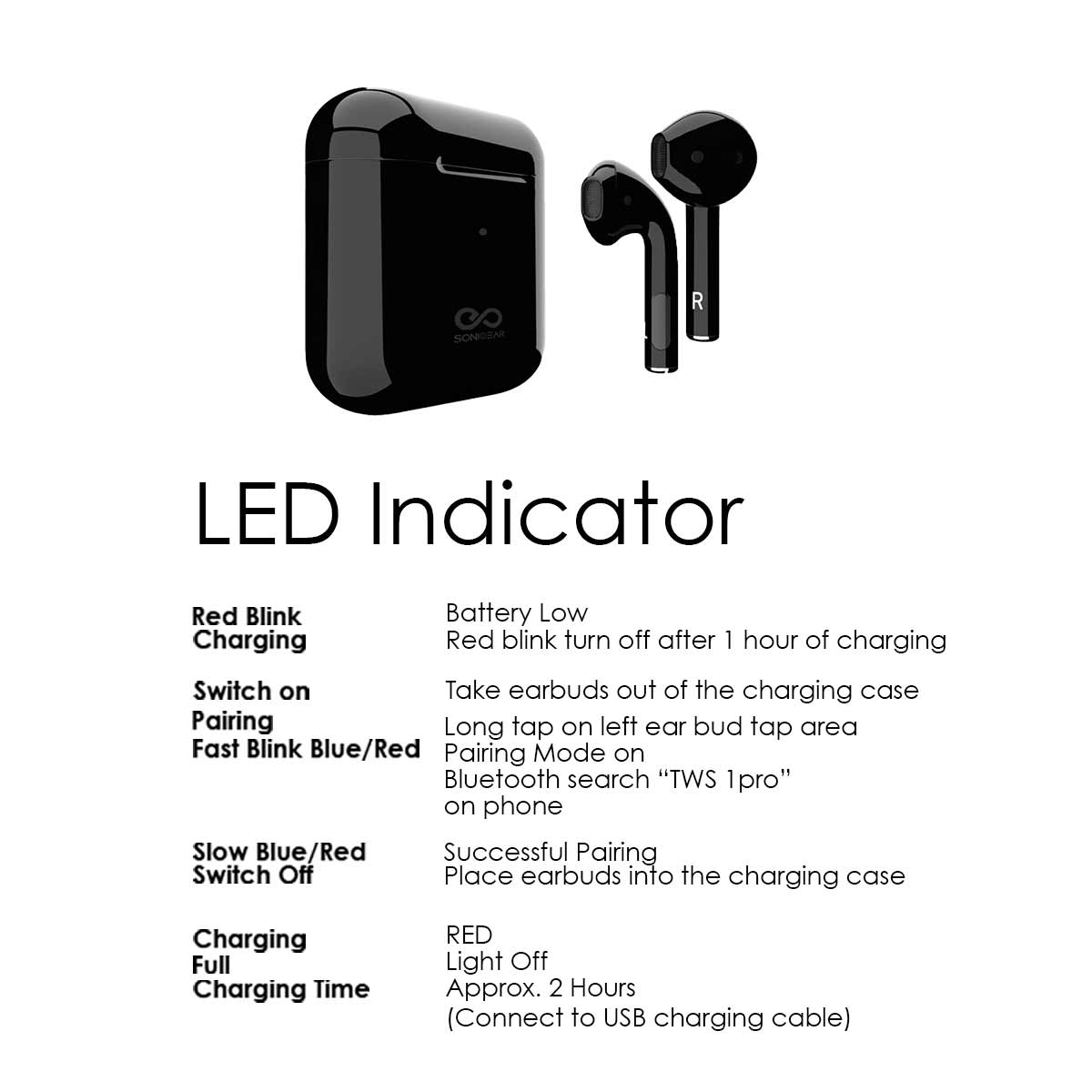 SonicGear TWS 1 Pro Wireless Bluetooth 