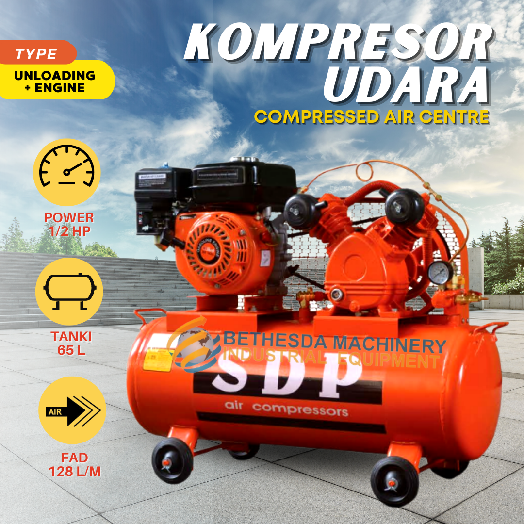 Kompresor Angin SDP 0.25 HP engine bensin 1/2Hp Air Compressor 1Hp 2HP ...