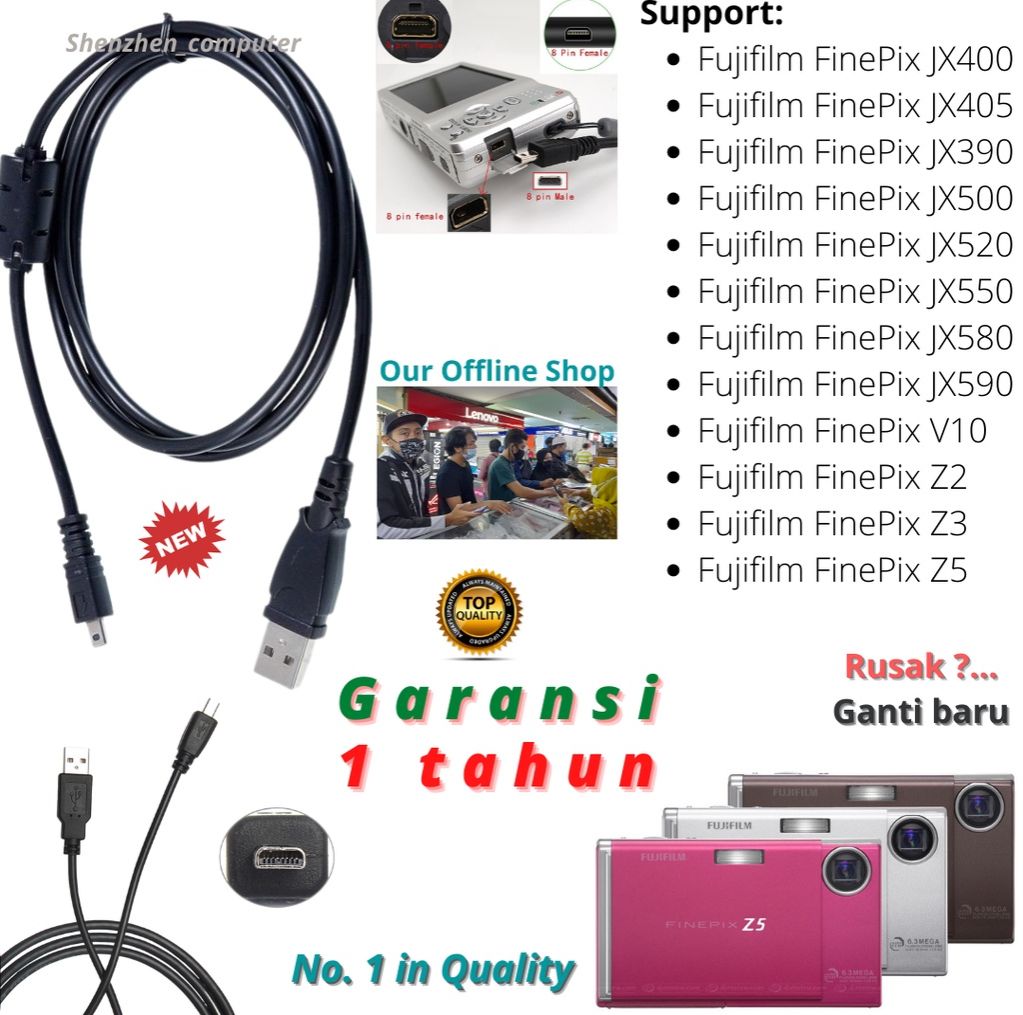 USB-Kabel Für Fujifilm Finepix JX550 – Einfach Anschließen Und Sofort Loslegen