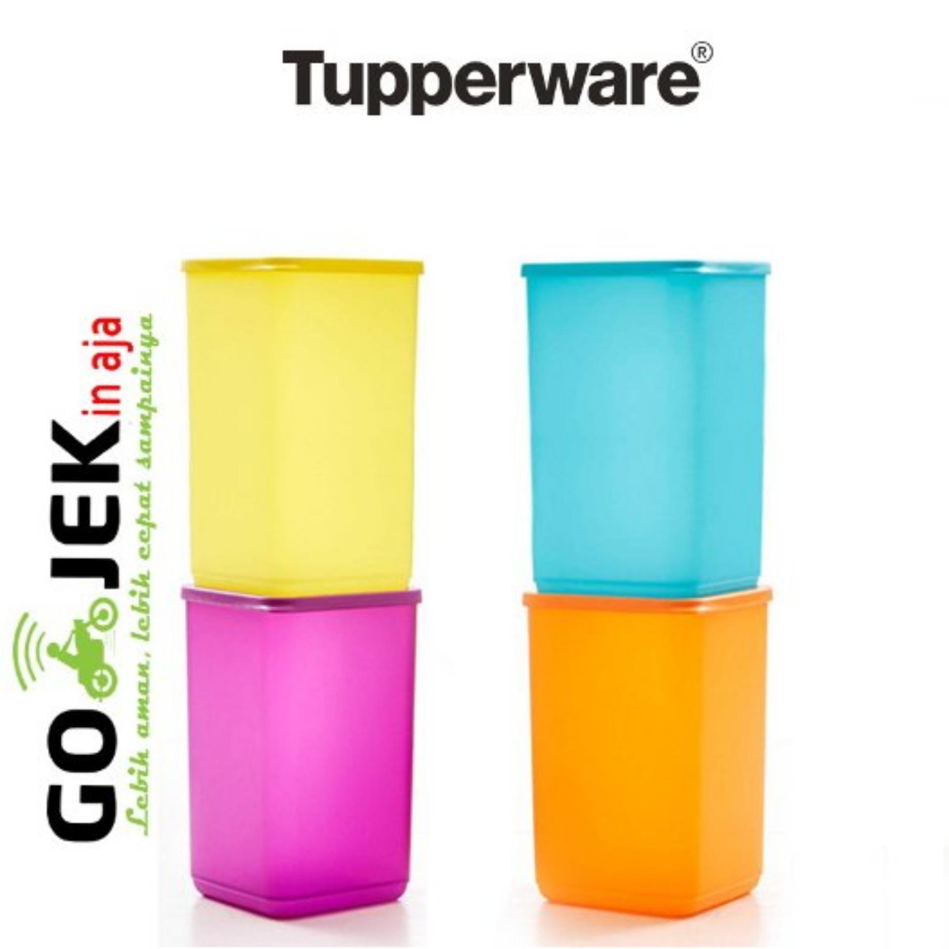 Tupperware Tall Summer 2pcs - Ungu Kuning Toples Tinggi untuk snack