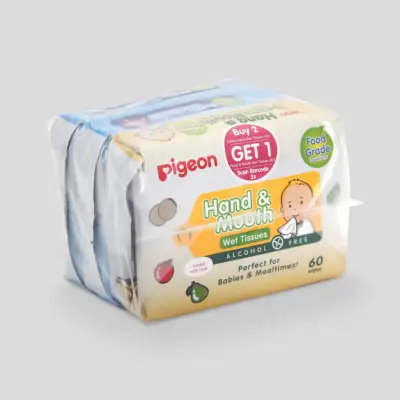 PIGEON Beli 2 Wipes Antibacterial 60’s gratis 1 Wipes Hand&Mouth 60’s