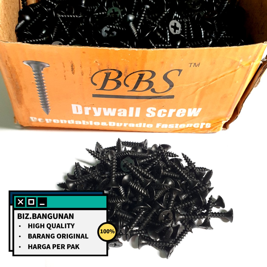 [HARGA PER KOTAK] SEKRUP GYPSUM BAJA - BAUT SKRUP KAYU DRYWALL SCREW ...