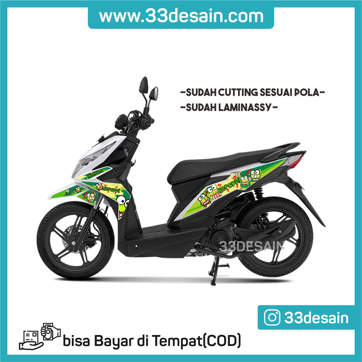 Aksesoris Stiker Motor Sticker Striping Motor 6 Beat Esp Dan Beat Street 2017 2019 Keroppi 33Desain Lazada Indonesia