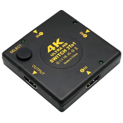 4K HDMI Switch Box Selector 3 In 1 Out kvm Audio Extractor Hub Splitter Switcher