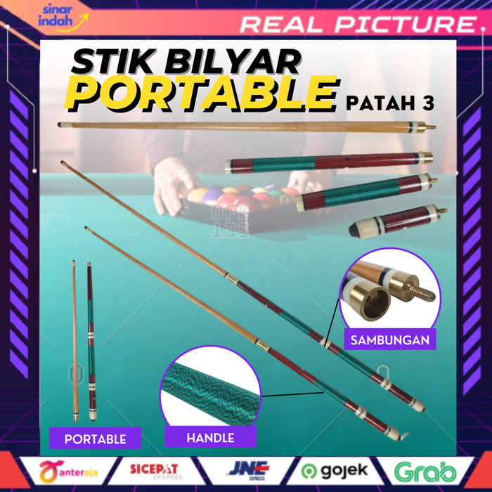 Stik Biliar Stick Billiard Bilyar Sambung 4 Portable 12mm Maple Import ...