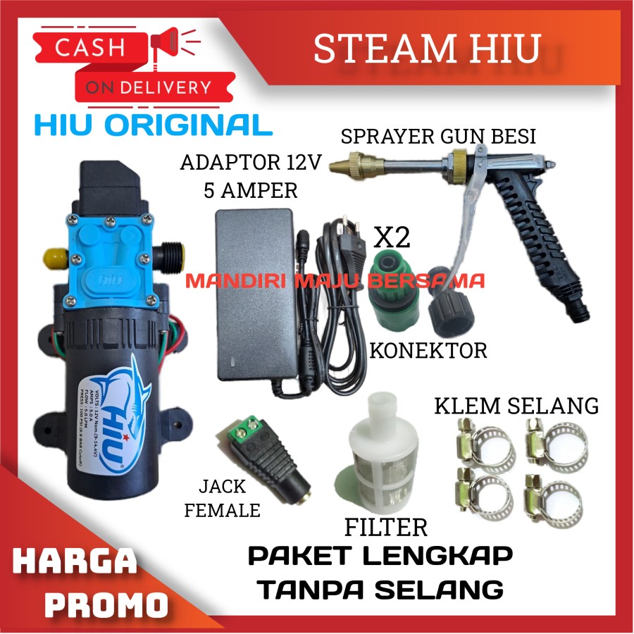 Alat Cuci Motor Portable Pompa Dc Hiu 12v 100 Psi 5 Lpm Tanpa Selang