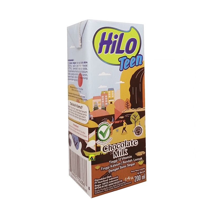 HiLo TEEN Ready To Drink Susu UHT Rasa CHOCOLATE MILK 200ml hilo-teen-ready-to-drink-susu-uht-rasa-chocolate-milk-200ml