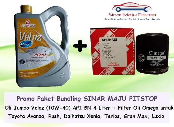 PAKET Oli Mobil JUMBO VELOZ 10W-40 API SN & Filter Oli Avanza Xenia