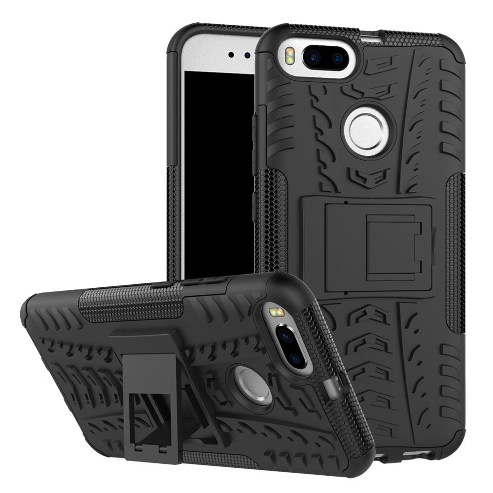 MUMOYAN Custodia Militare Per Xiaomi Mi 5X / Mi A1 – Rossa, Con Supporto Girevole 360° E Bumper Antiurto