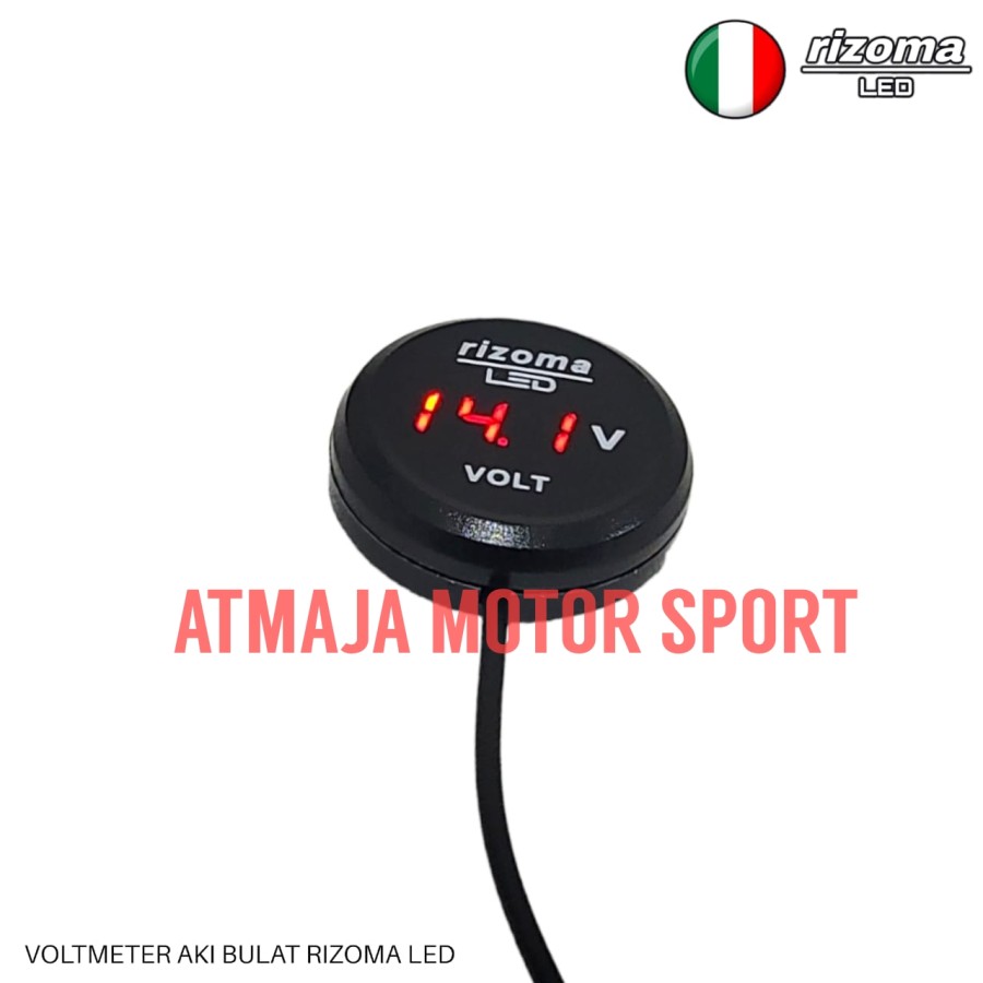 Voltmeter Digital Bulat Waterproof Rizoma Universal Biru Lazada