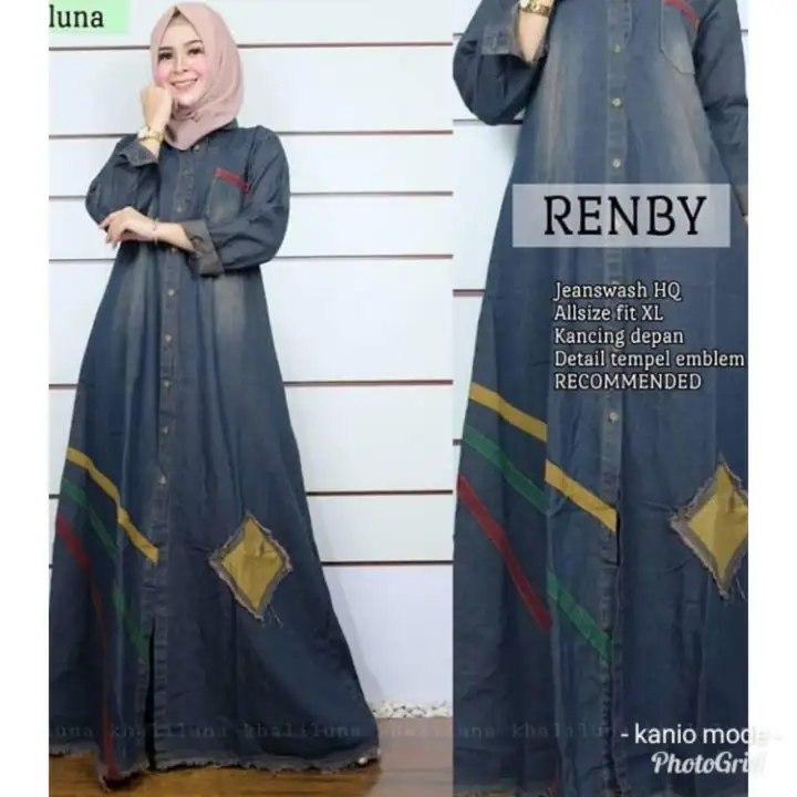 Putratunggal Gamis Jeans Kombinasi Gamis Levis Mix Gamis Jeans Gamis Murah Gamis Wanita Gamis Muslim Wanita Lazada Indonesia