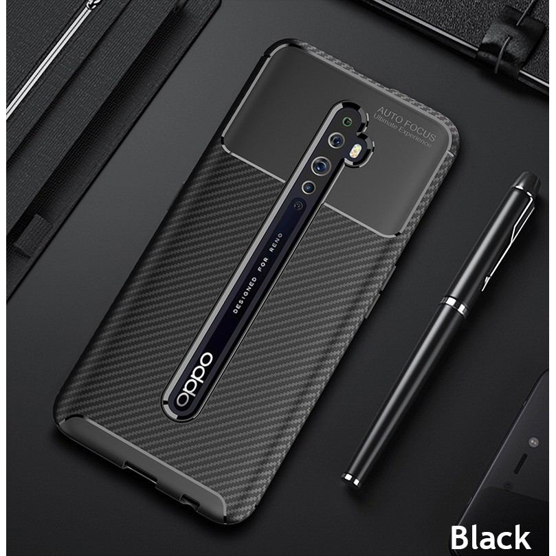 Case Oppo Reno 2f 2z Carbon Cafele Cover Silikon Sarung Tpu