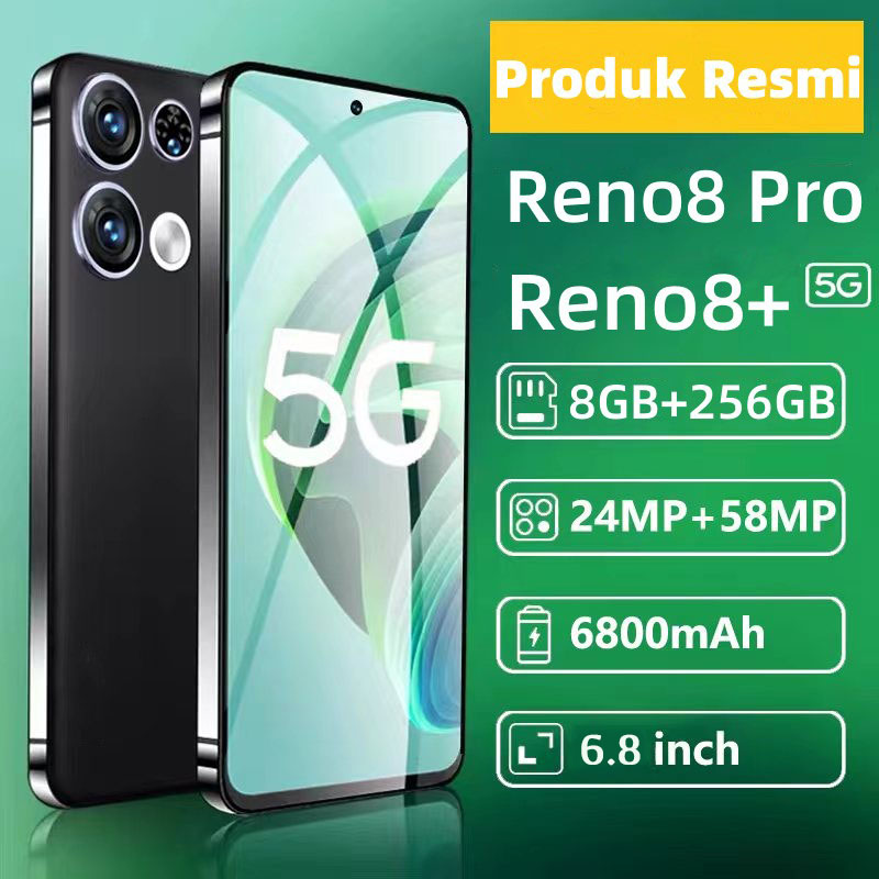 【COD】Ponsel otentik resmi Reno8 Pro+ 6.8inch Handphone 5G HP Android 8GB+256GB Android 10.0 hp murah cuci gudang Jaminan Resmi smartphone hp murah 500 ribuan di bawah hp 1 juta fedioli Reno6 Reno7 Ponsel asli resmi Harga  518,888 Ringgit*Penghantaran Percuma