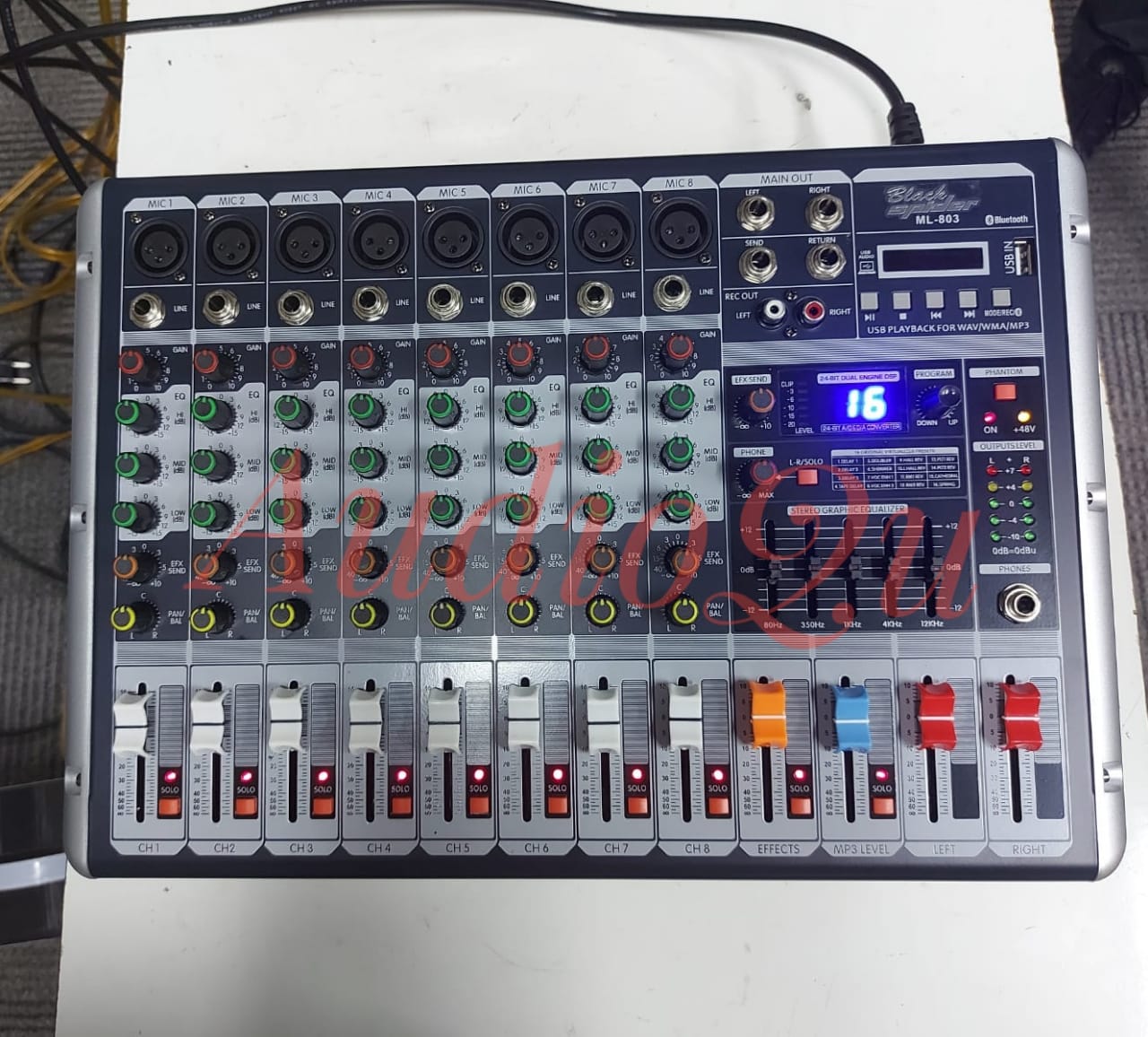 POWER MIXER BLACK SPIDER ML 803 BLACKSPIDER ML803 8 CHANNEL ORIGINAL