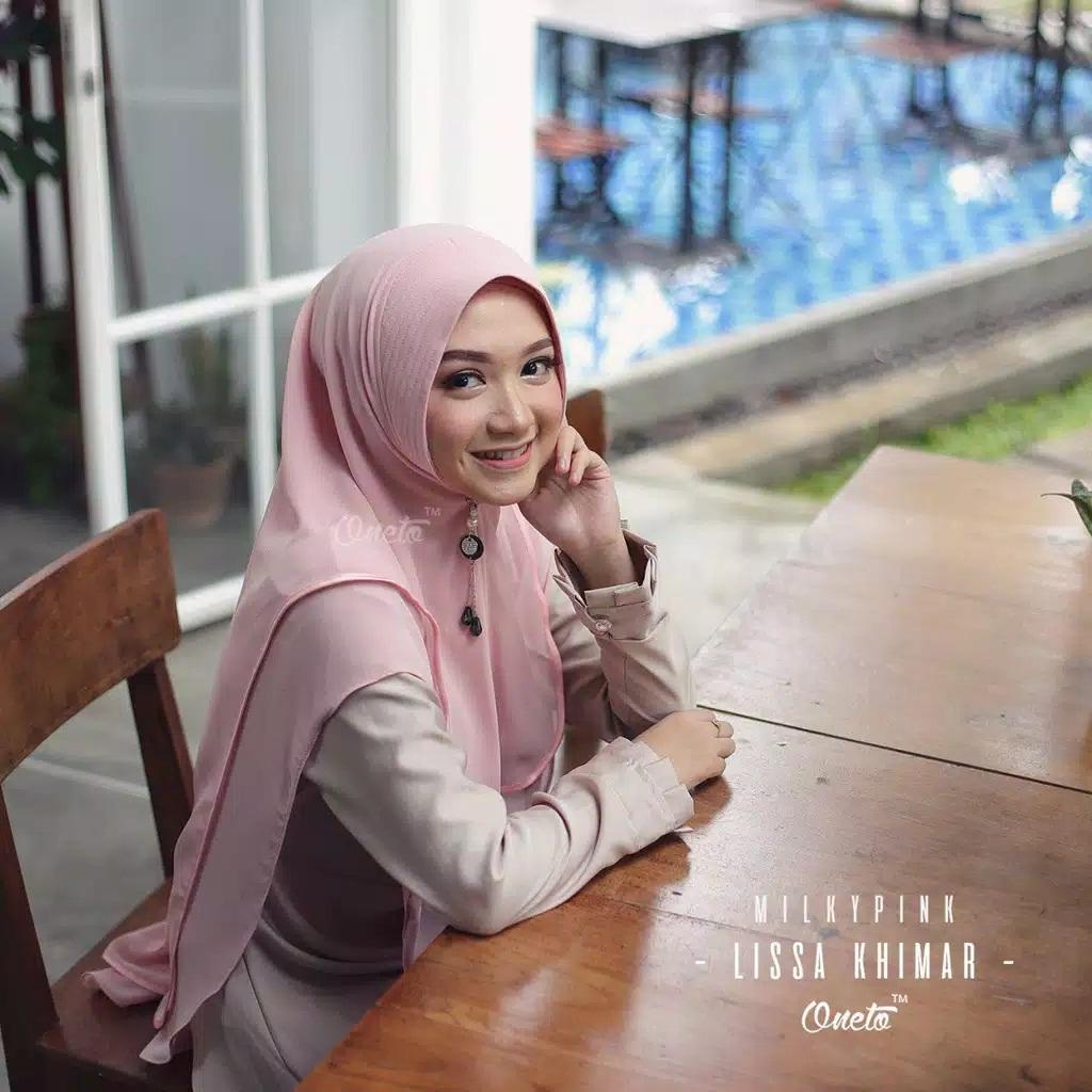 Hijab Jilbab Kerudung Instan Syari Khimar Bergo Model 2 Layer Bahan Ceruti Terbaru Dan terlaris