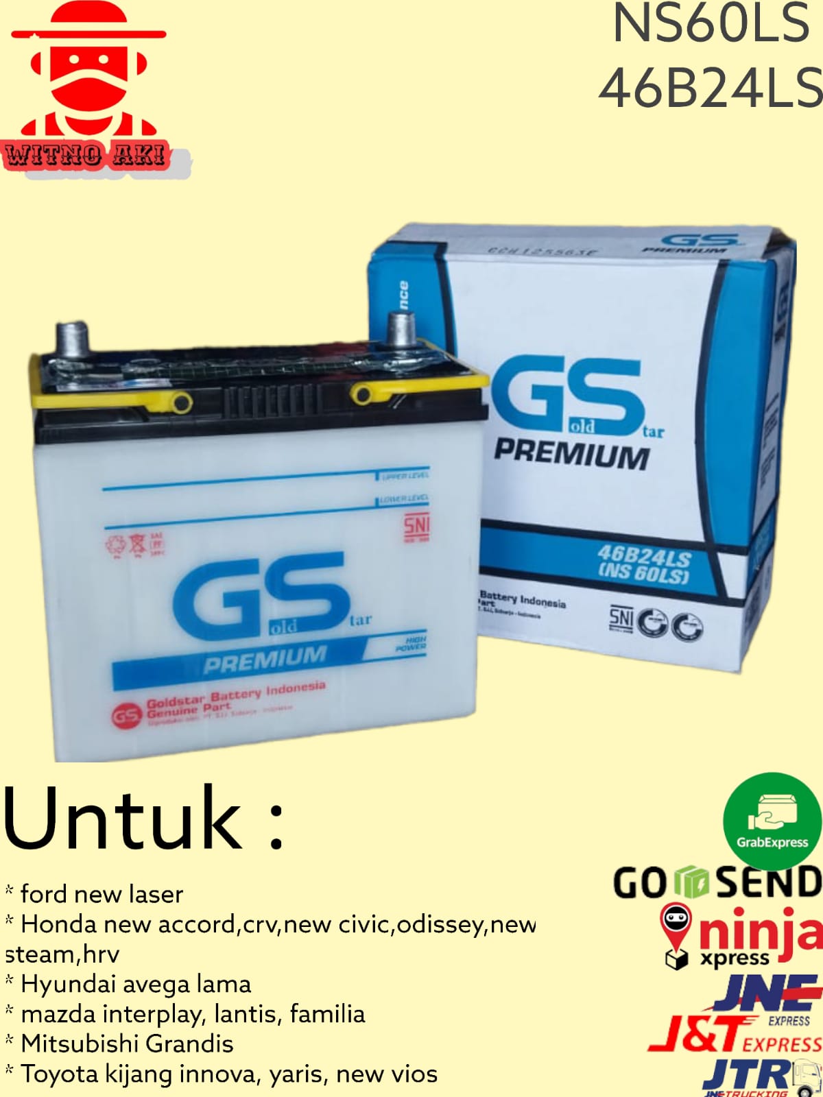 Aki mobil toyota kijang innova GS ns60ls aki basah | Lazada Indonesia