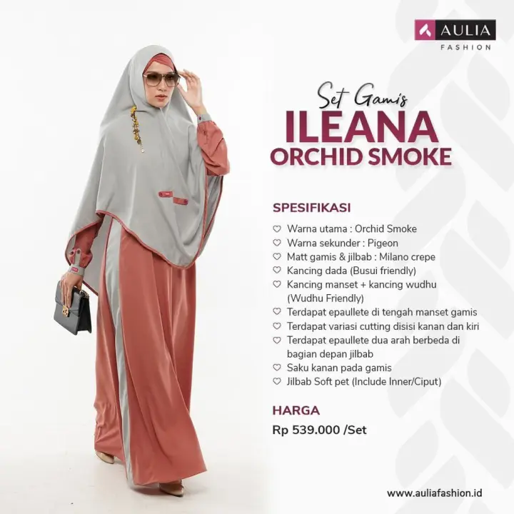 Bisa Cod Aulia Fashion Original Ileana Orchid Smoke Set Gamis Dewasa Fashion Muslim Terbaru 2020 Lazada Indonesia