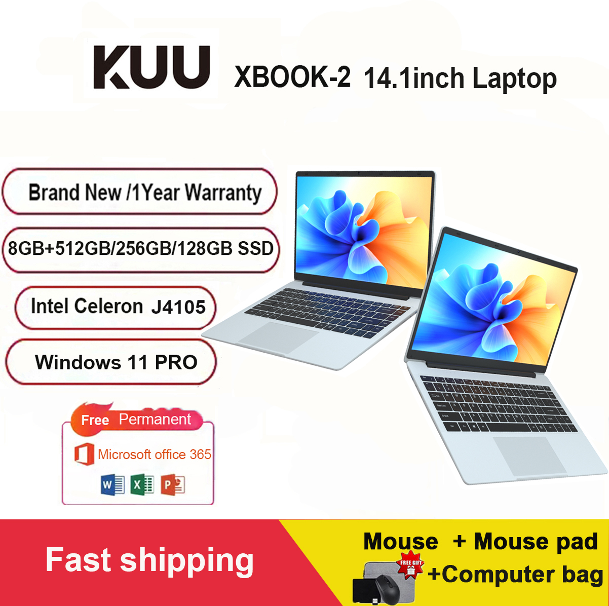 Laptop KUU K2 14,1″ IPS FHD – Intel J4115, 8Go RAM, Métal, Un Bon Plan Pour La Mobilité