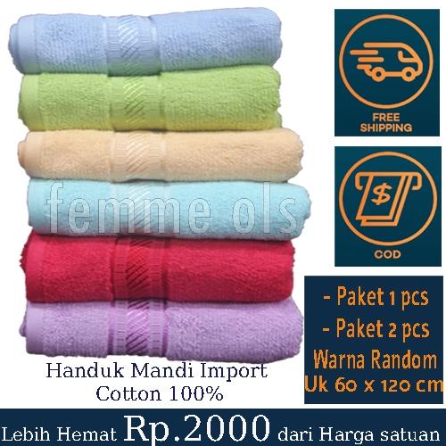Femme Ols - Handuk Mandi Besar Merah Putih Polos 70x135 merk Terry Palmer