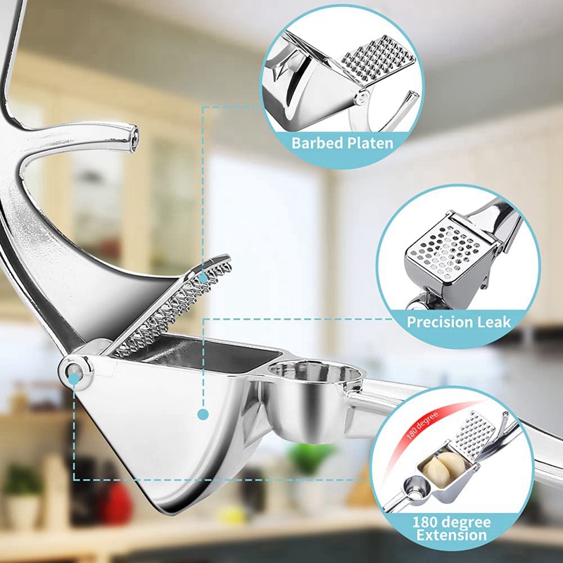 Garlic Press Zinc Alloy, Garlic Mincer Rust Proof Garlic Crush Date