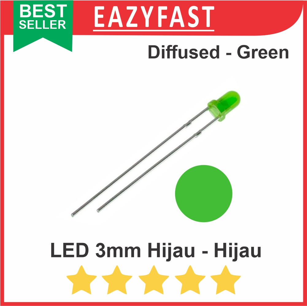 LED 3mm Diffused Hijau Green 3v 5v Arduino Lazada Indonesia