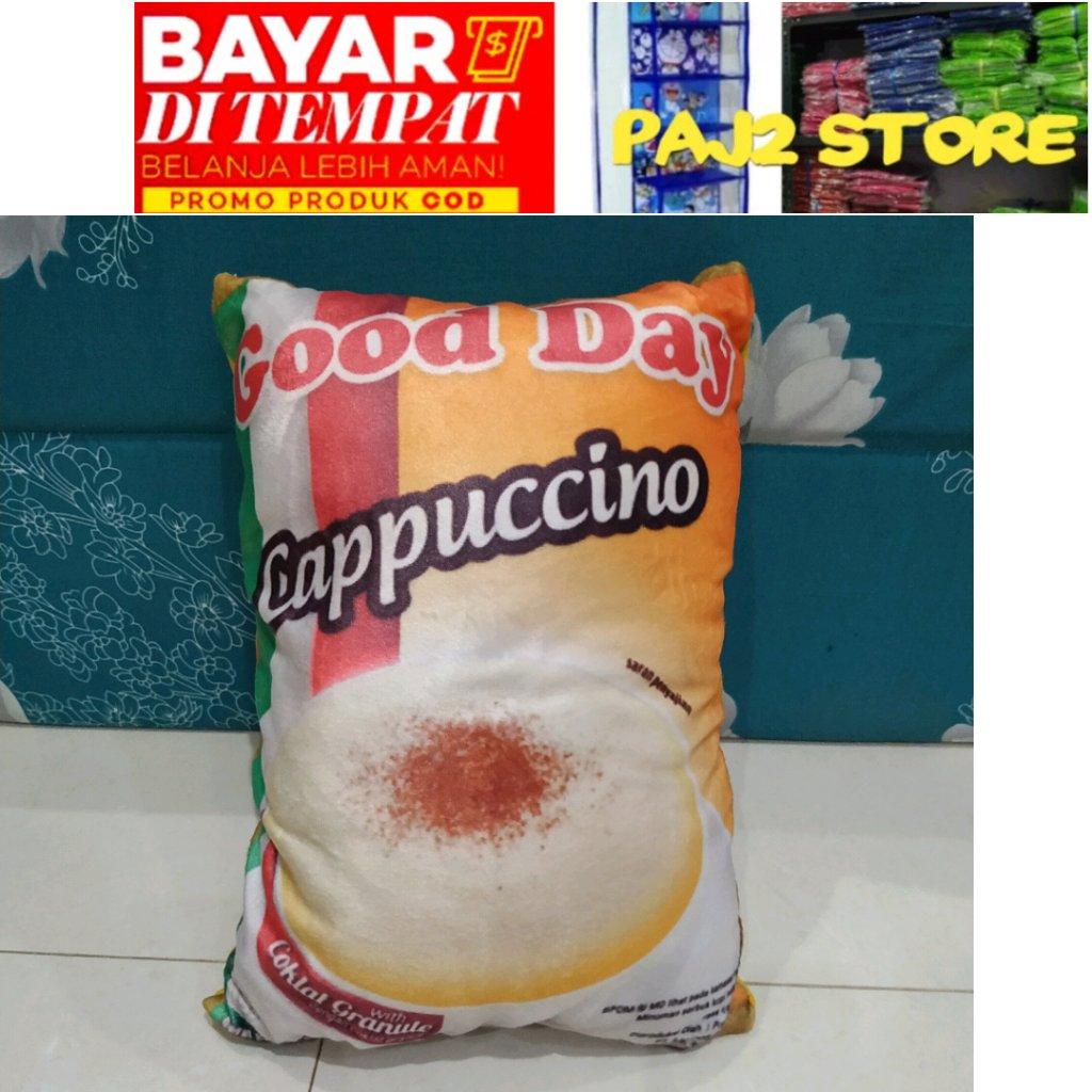 PAJ2 BISA COD - BANTAL SNACK COKELAT  MINUMAN PRINTING YELVO LEMBUT ISI DACRON