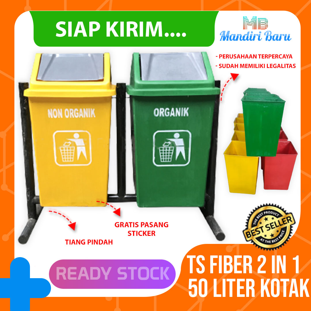 Tempat Sampah Fiber Kotak In Liter Tong Sampah Bak Sampah