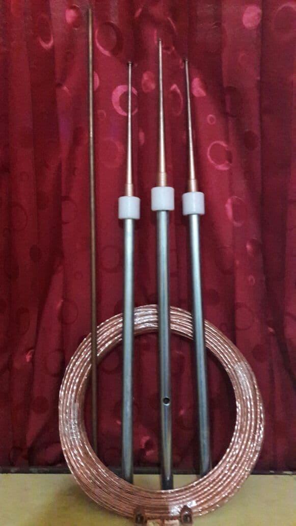 Penangkal Petir 4 Tombak + 60 meter Kabel + 2 Buah cincin