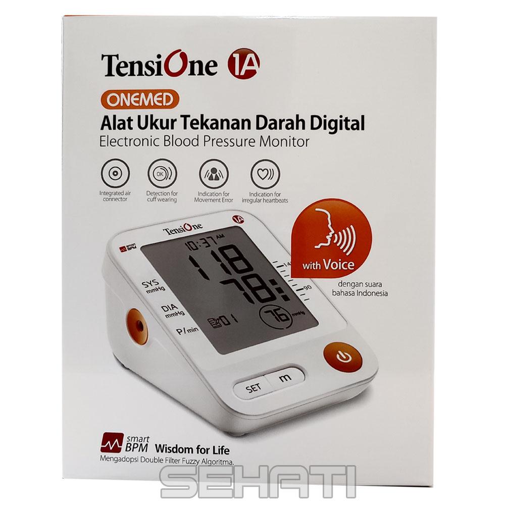 Onemed Tensi One 1A - Tensimeter Digital - Tensi Digital Suara Bahasa Indonesia Tensione - Alat Ukur Tekanan Darah - Blood Pressure Monitor